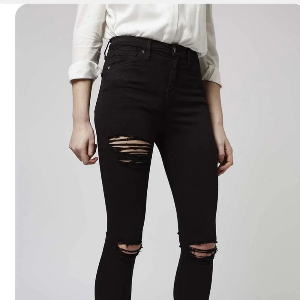 TOPSHOP MOTO New Jamie Hi Rise Skinny Jeans Denim Women's 26 GRAZER Black 🎉HP🎉 - Picture 3 of 16